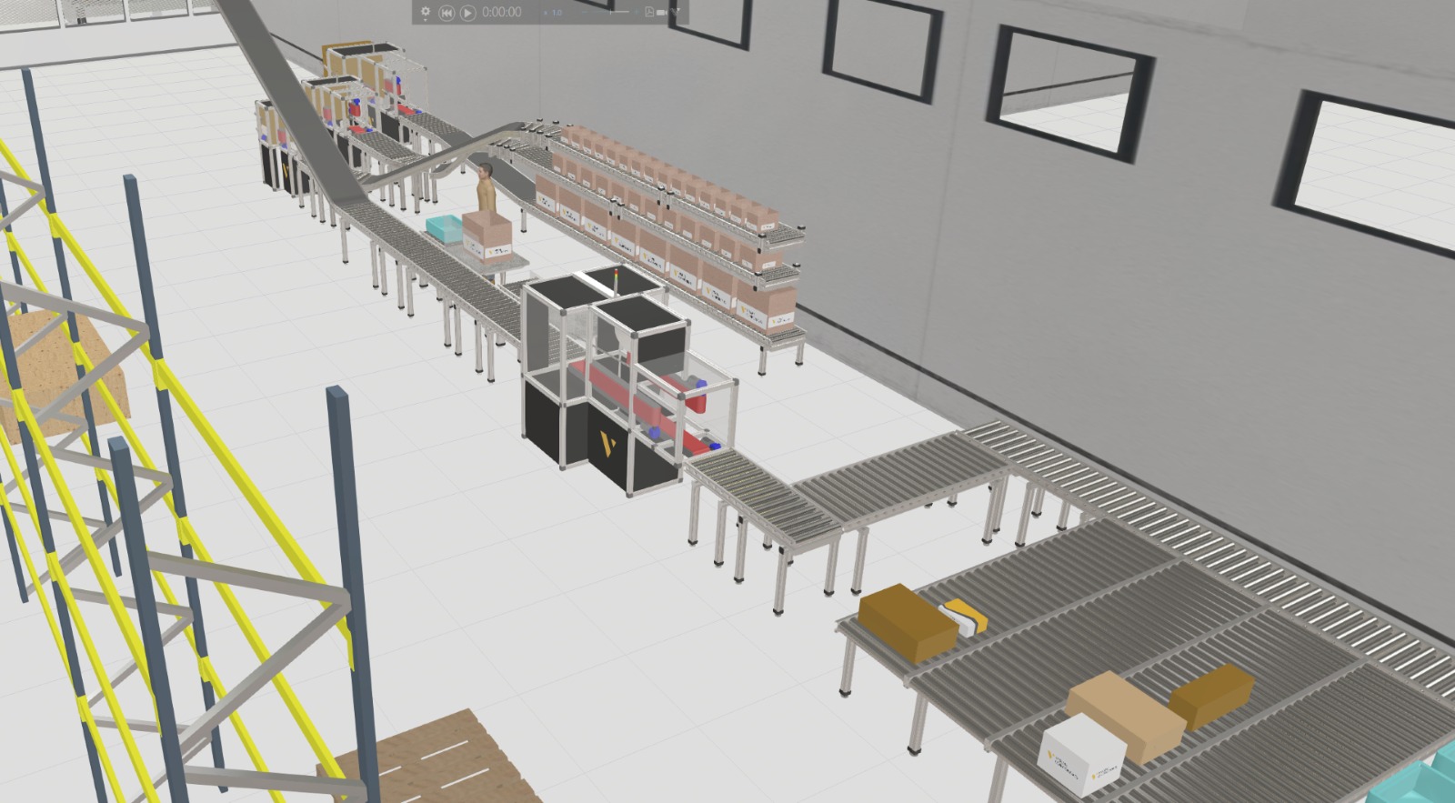 Conveyor and packing station planning view